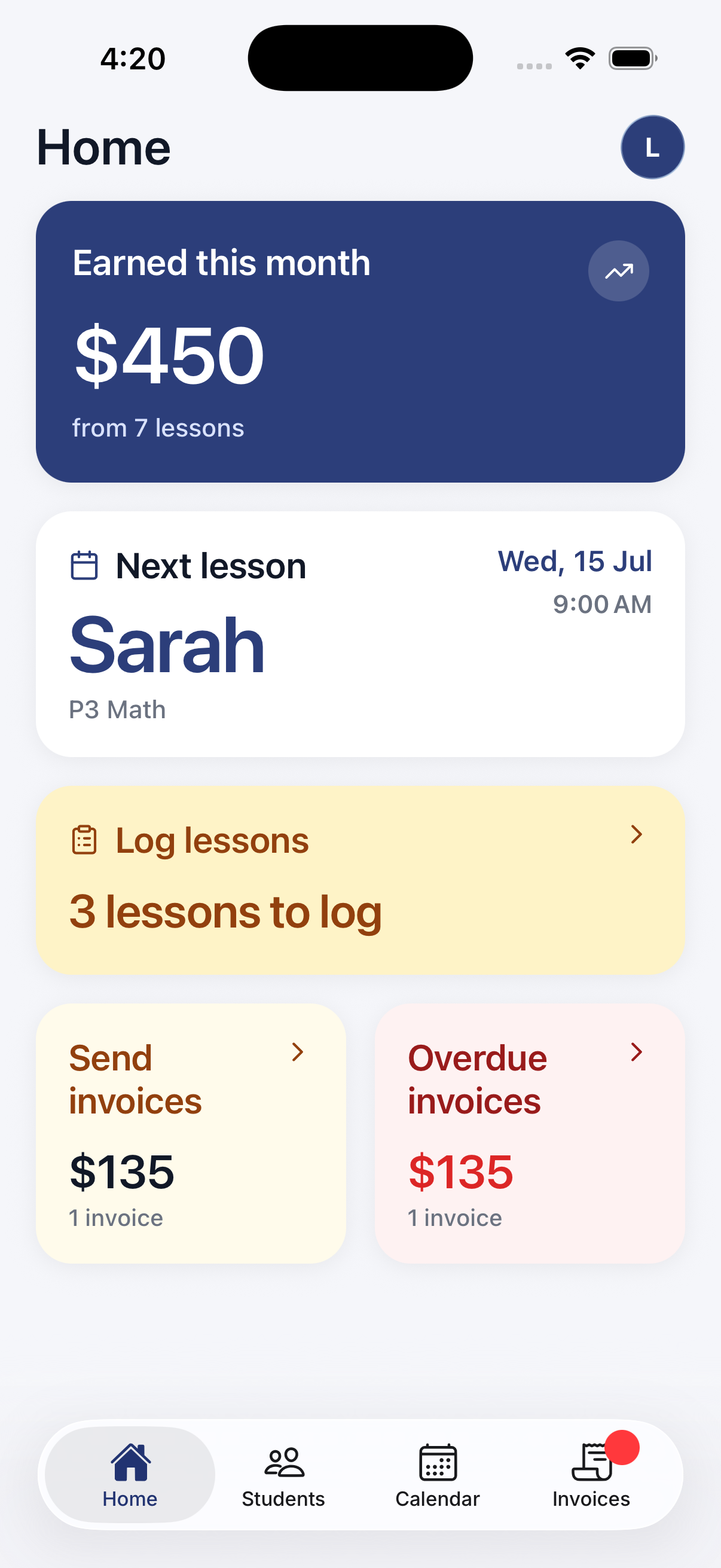 Brightmark app home screen